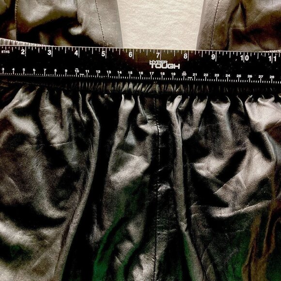 BLANKNYC Black Vegan Leather Elastic Waist Leg Jogger Slash Pockets Pants-28 - Picture 10 of 16